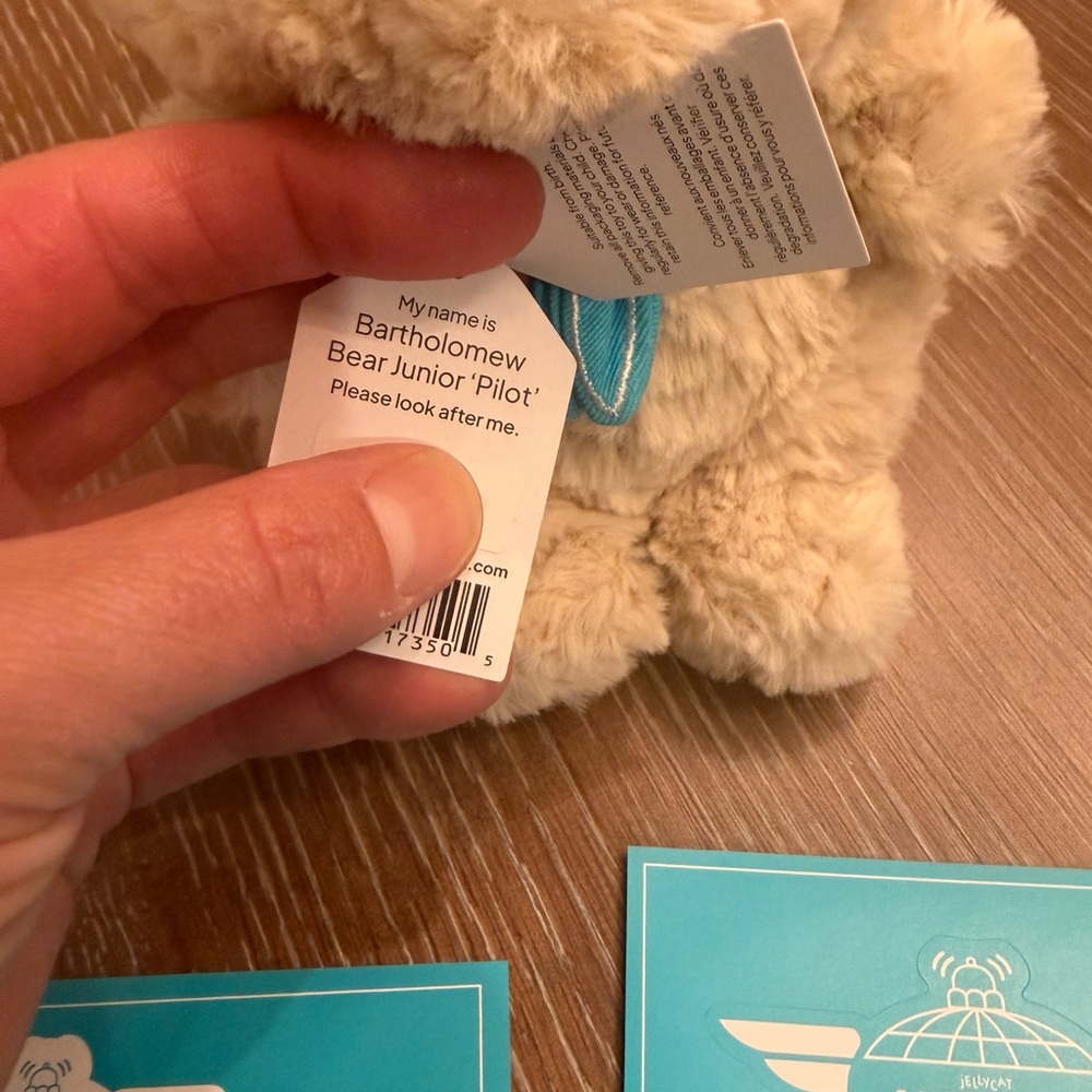 Jellycat Bartholomew Airline Bear Gift Set with Matching Pins & Stickers - Picture 4 of 7